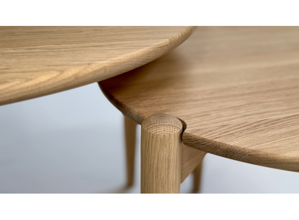 Casø Spir Sofabord sett 2 stk, Ø75/55 cm, Naturoljet eik 