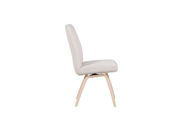 Hygge 3000 spisestol, høy rygg, u/arm Tekstil Loop Beige, hvitpig. ben 
