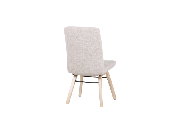 Hygge 3000 spisestol, høy rygg, u/arm Tekstil Loop Beige, hvitpig. ben 