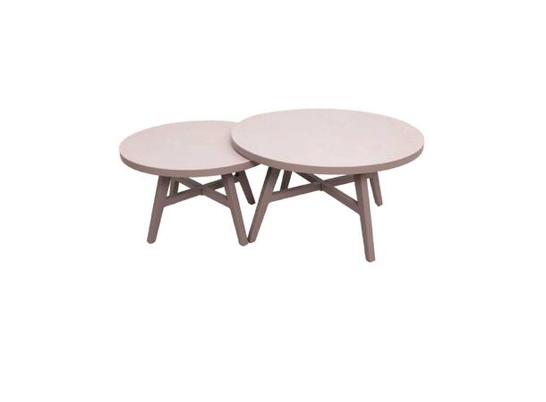 Portør sofabord Sett/2, Aluminium med sintret steintopp 