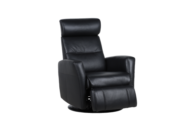 Regento recliner med just.nakke, H2 Hud/PVC, svart 