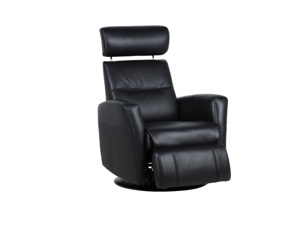 Regento recliner med just.nakke, H2 Hud/PVC, svart 