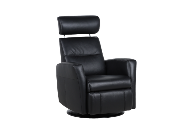 Regento recliner med just.nakke, H2 Hud/PVC, svart 