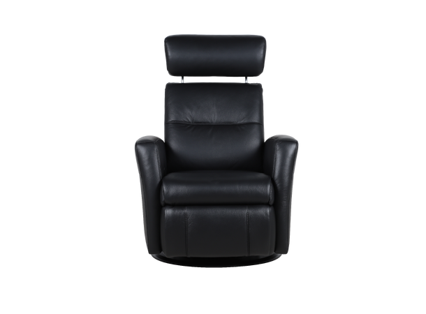 Regento recliner med just.nakke, H2 Hud/PVC, svart 