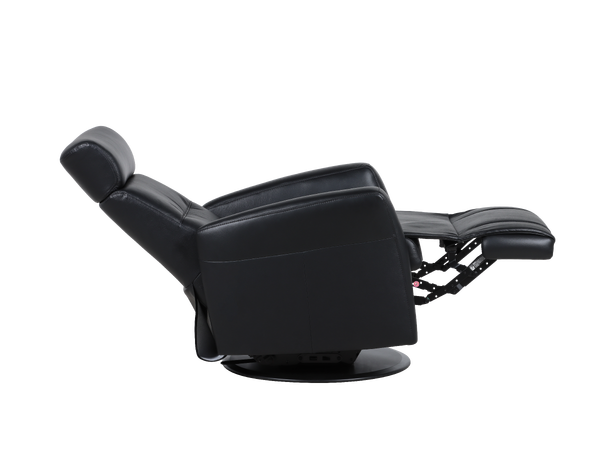 Regento recliner med just.nakke, H2 Hud/PVC, svart 