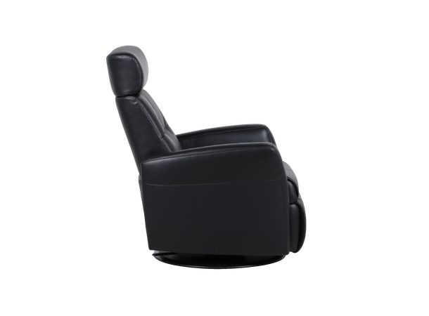 Regento recliner med just.nakke, H2 Hud/PVC, svart 