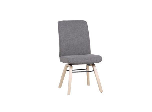 Hygge 3000 spisestol, høy rygg, u/arm Tekstil Loop Graphite, hvitpig. ben 