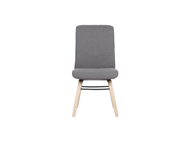 Hygge 3000 spisestol, høy rygg, u/arm Tekstil Loop Graphite, hvitpig. ben 