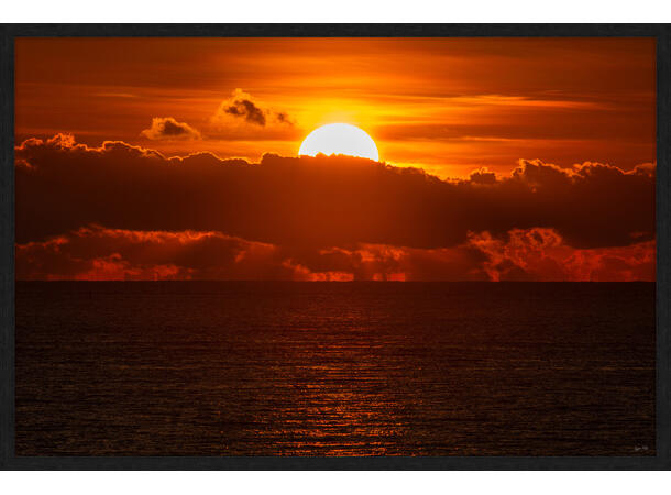 Bilde, Solnedgang, Espen Mills Glass m/ramme, 120x80 cm 