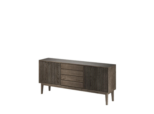 Broholm skjenk m/lameller, 183x81x40 cm Røkt eik, treben 