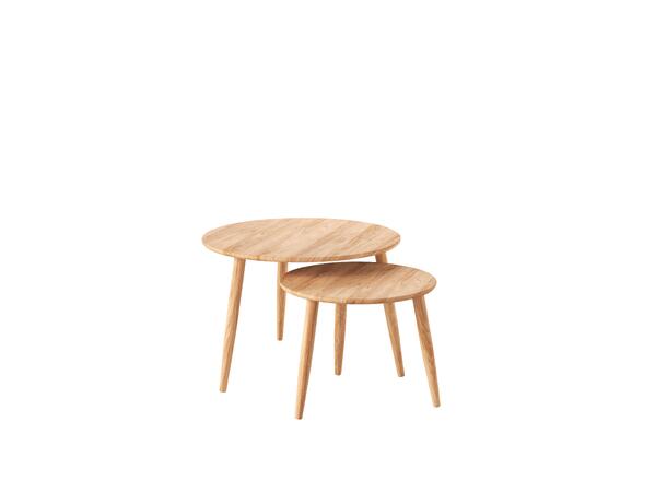 Casø Arc Sofabord sett 2 stk, Ø75/55 cm, Naturoljet eik 