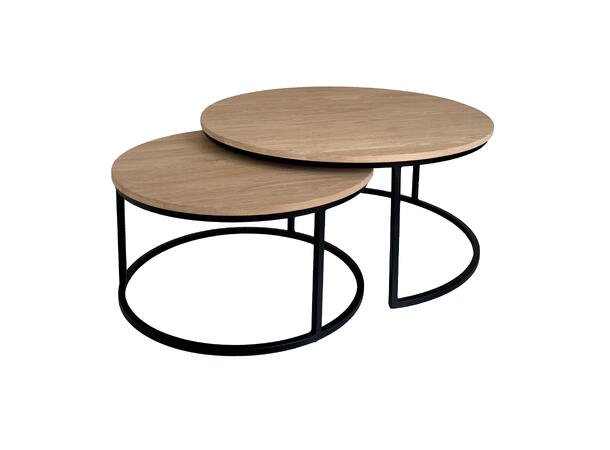 Coffebreak sofabord XL Ø97/Ø75 cm, Hvitoljet eik 