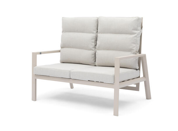 Lyngdal 2-seter recliner sofa Beige ramme, grå pute 