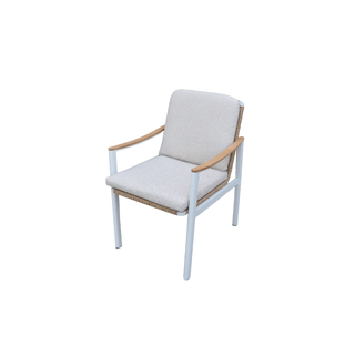 Naxos spisestol Hvit/natur ramme/beige tekstil