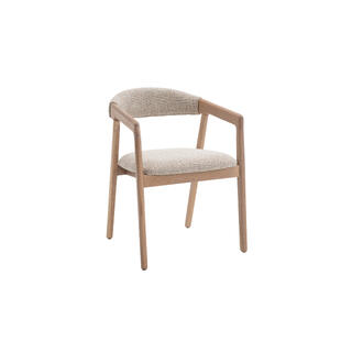 Sara spisestol, Santi 110, Beige Hvitpigmentert eik understell