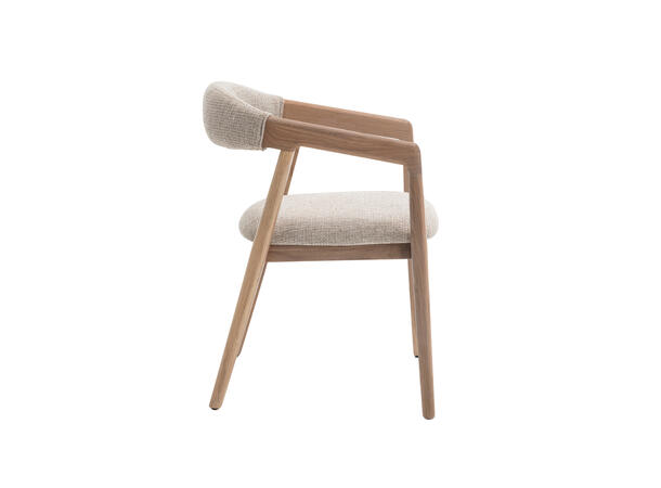 Sara spisestol, Santi 110, Beige Hvitpigmentert eik understell 