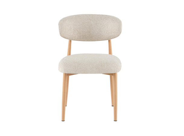 Elisabeth spisestol Beige tekstil, natur eik metallben 