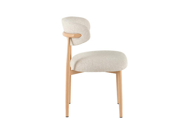 Elisabeth spisestol Beige tekstil, natur eik metallben 