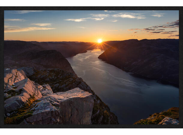 Bilde, Preikestolen liggende, Espen Mill Glass m/ramme, 120x80 cm 