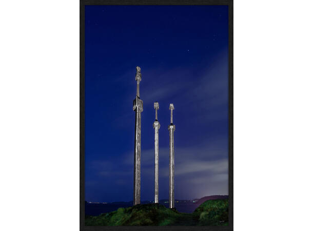 Bilde, Sverd i Fjell, Espen Mills Glass m/ramme, 80x120 cm 