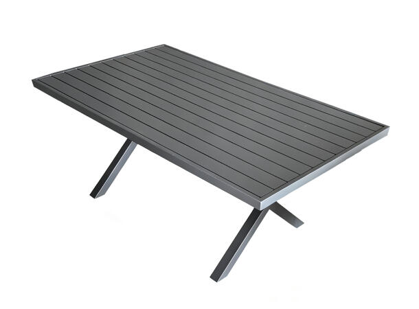 Brevik spisebord, Grå, 150x86x66 cm X-understell, Grå alu ramme 