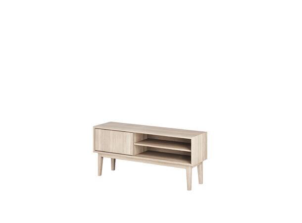 Casø Broholm TV-benk m/slett dør 124x55x35 cm, Hvitoljet eik 