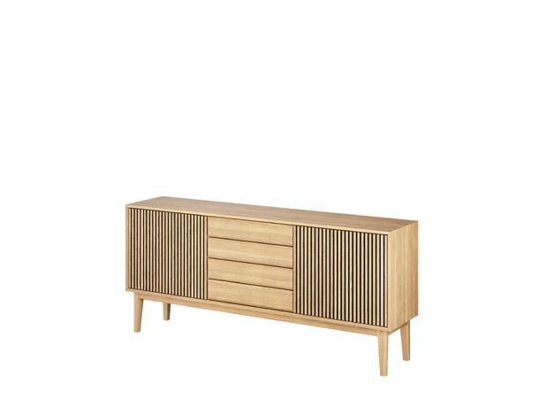 Casø Broholm skjenk m/lameller 183x81x40 cm, Natur eik, treben 