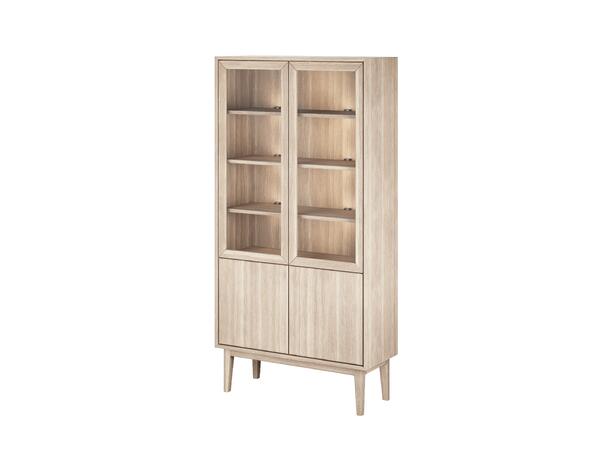 Casø Broholm vitrine m/slette dører 100x197x40 cm, Tresider, Hvitoljet eik 