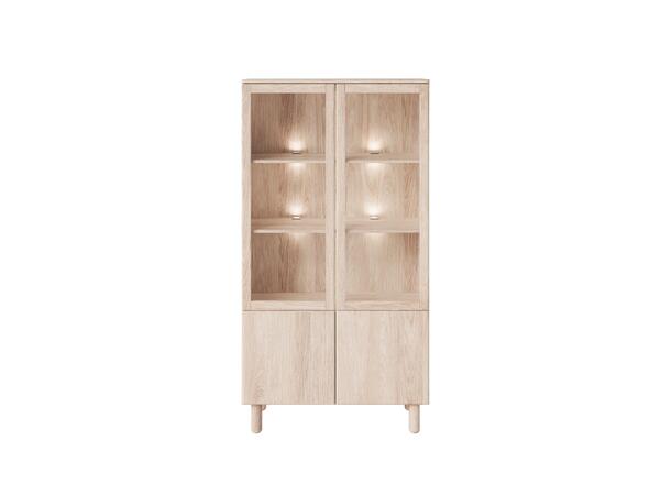 Casø Lindholm Vitrineskap 100x190x44 cm Hvitoljet eik 