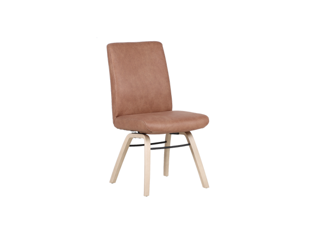 Hygge 3000 spisestol, høy rygg, u/arm Tekstil Evolve Saddle, hvitpig. ben 