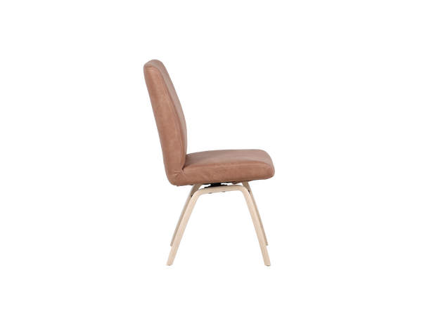 Hygge 3000 spisestol, høy rygg, u/arm Tekstil Evolve Saddle, hvitpig. ben 