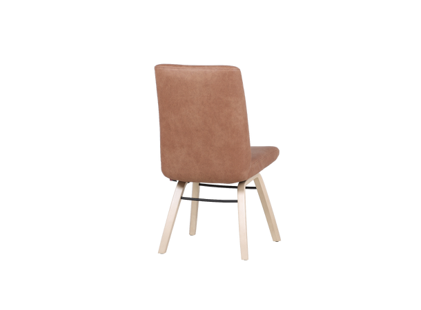 Hygge 3000 spisestol, høy rygg, u/arm Tekstil Evolve Saddle, hvitpig. ben 