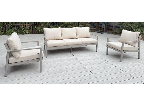 Hydra 3+1+1, sofasett Champagne alu.ramme, beige puter 