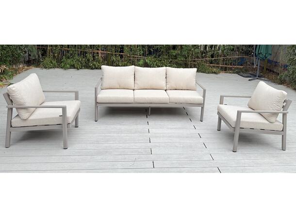 Hydra 3+1+1, sofasett Champagne alu.ramme, beige puter 