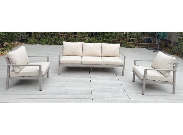 Hydra 3+1+1, sofasett Champagne alu.ramme, beige puter 