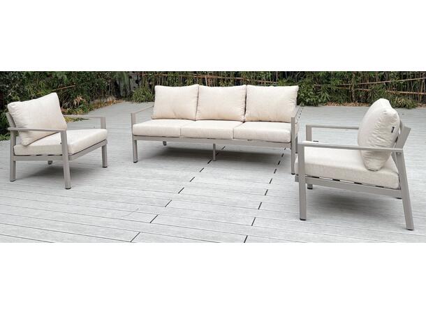 Hydra 3+1+1, sofasett Champagne alu.ramme, beige puter 