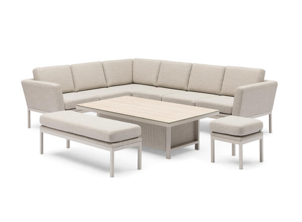 Cartagena 23, Beige ramme/Beige puter Quick dry, hev/senk bord 