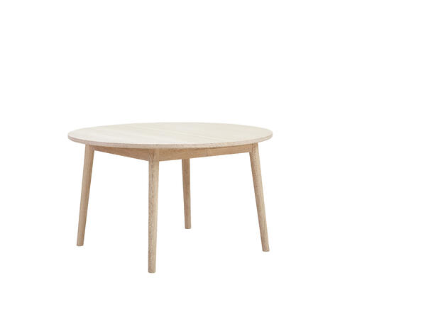 Casø 120 bord, Ø130x76 cm Hvitpig. finèr, treben 