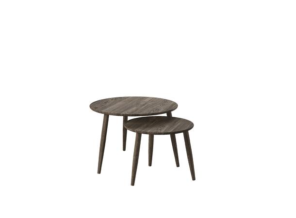 Casø Arc Sofabord sett 2 stk, Ø75/55 cm, Røkt eik 