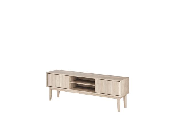 Casø Broholm XL TV-benk m/slette dører 160x55x35 cm, Hvitoljet eik 