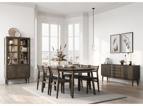 Casø Broholm vitrine m/slette dører 100x197x40 cm, Tresider, Røkt eik 