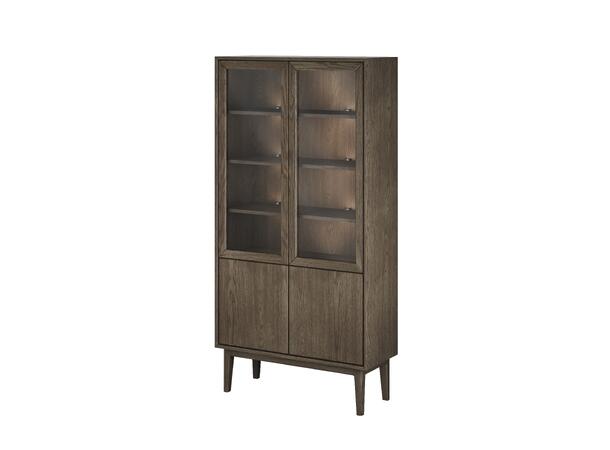 Casø Broholm vitrine m/slette dører 100x197x40 cm, Tresider, Røkt eik 