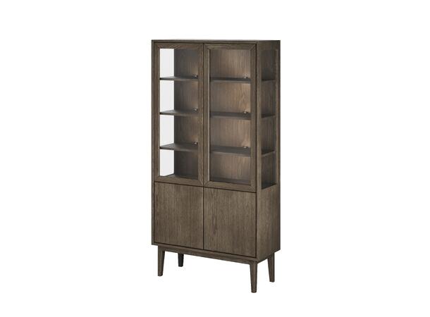 Casø Broholm vitrine m/slette dører 100x197x40 cm, Glassider, Røkt eik 