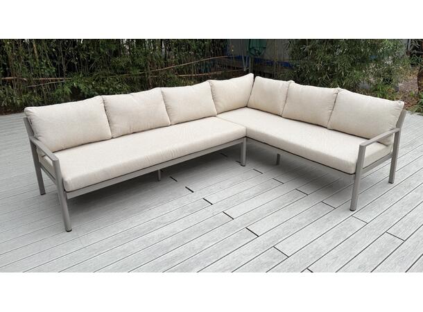 Hydra spisevinkel, Venstre 32 Champagne alu.ramme, beige puter 