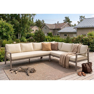 Hydra spisevinkel, Venstre 32 Champagne alu.ramme, beige puter