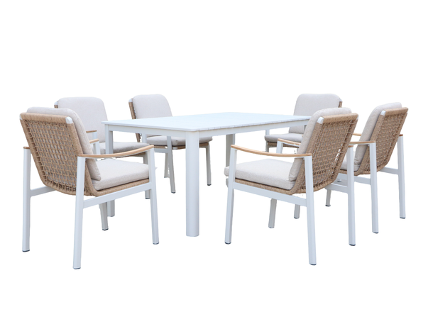 Naxos spisebord 160x95x74 cm Beige ramme 