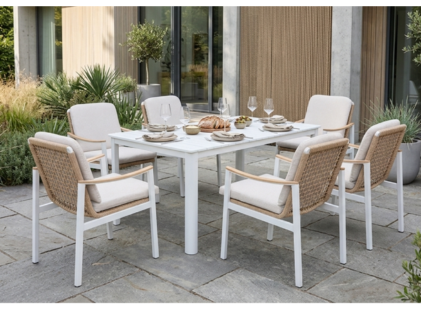 Naxos spisebord 160x95x74 cm Hvit 
